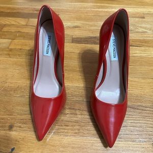 Red Steve Madden leather pumps